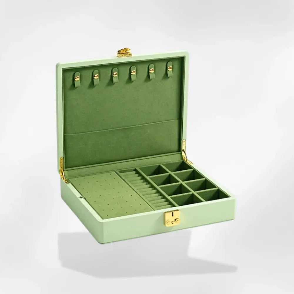 Boîte à Bijoux Cuir Serrure Sécurisée