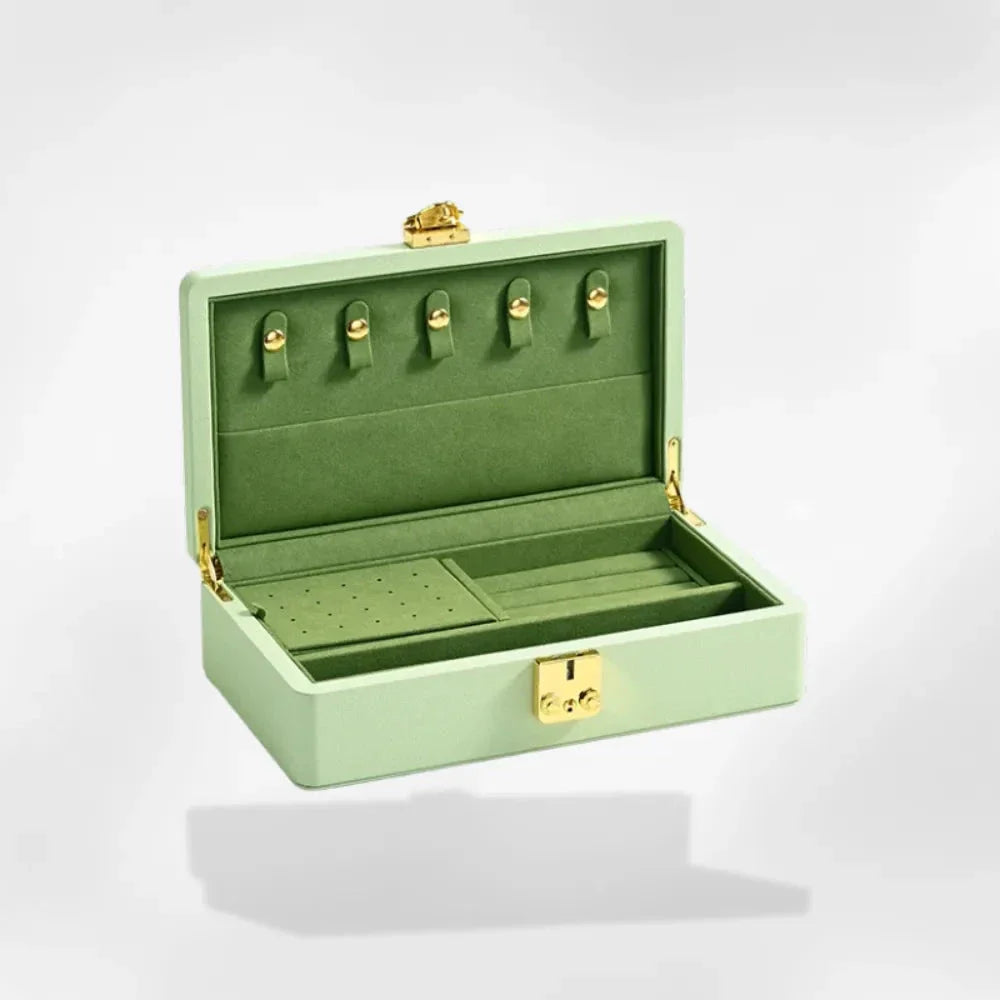 Boîte à Bijoux Cuir Serrure Sécurisée