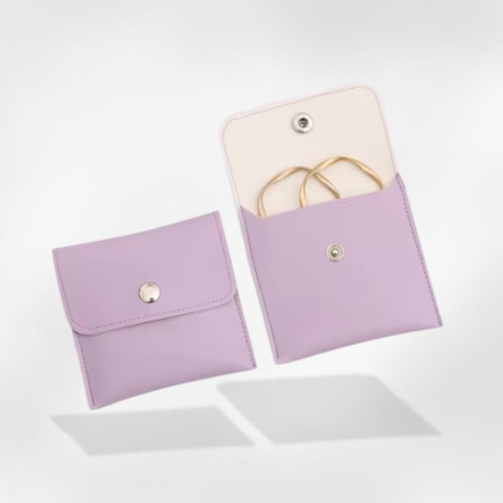 Boîte à Bijoux Cuir Poche Violet