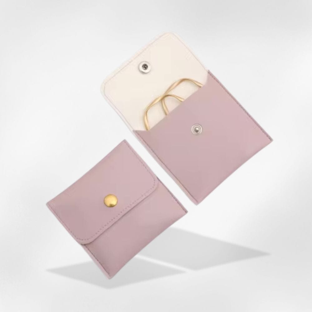 Boîte à Bijoux Cuir Poche Violet Clair