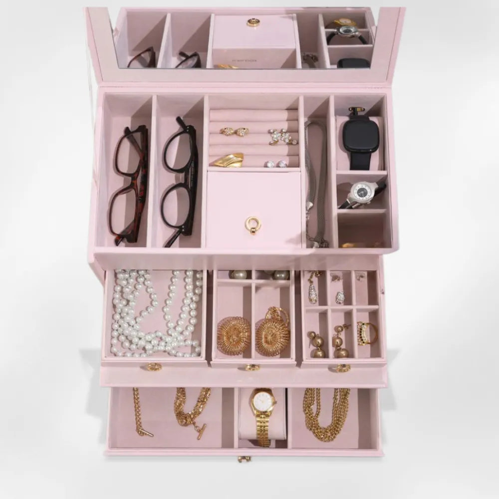 Boîte à Bijoux Cuir Luxe 3 Tiroirs