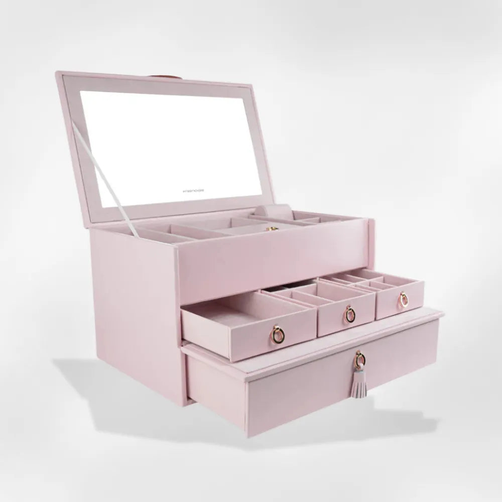 Boîte à Bijoux Cuir Luxe 3 Tiroirs