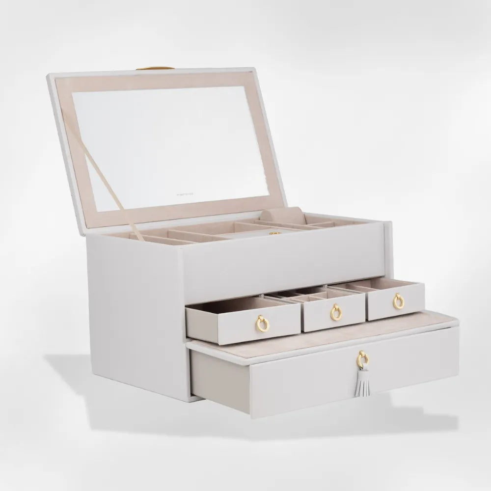 Boîte à Bijoux Cuir Luxe 3 Tiroirs