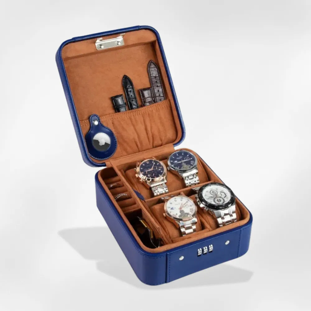 Étui Montre Cuir Homme 4 Places Voyage