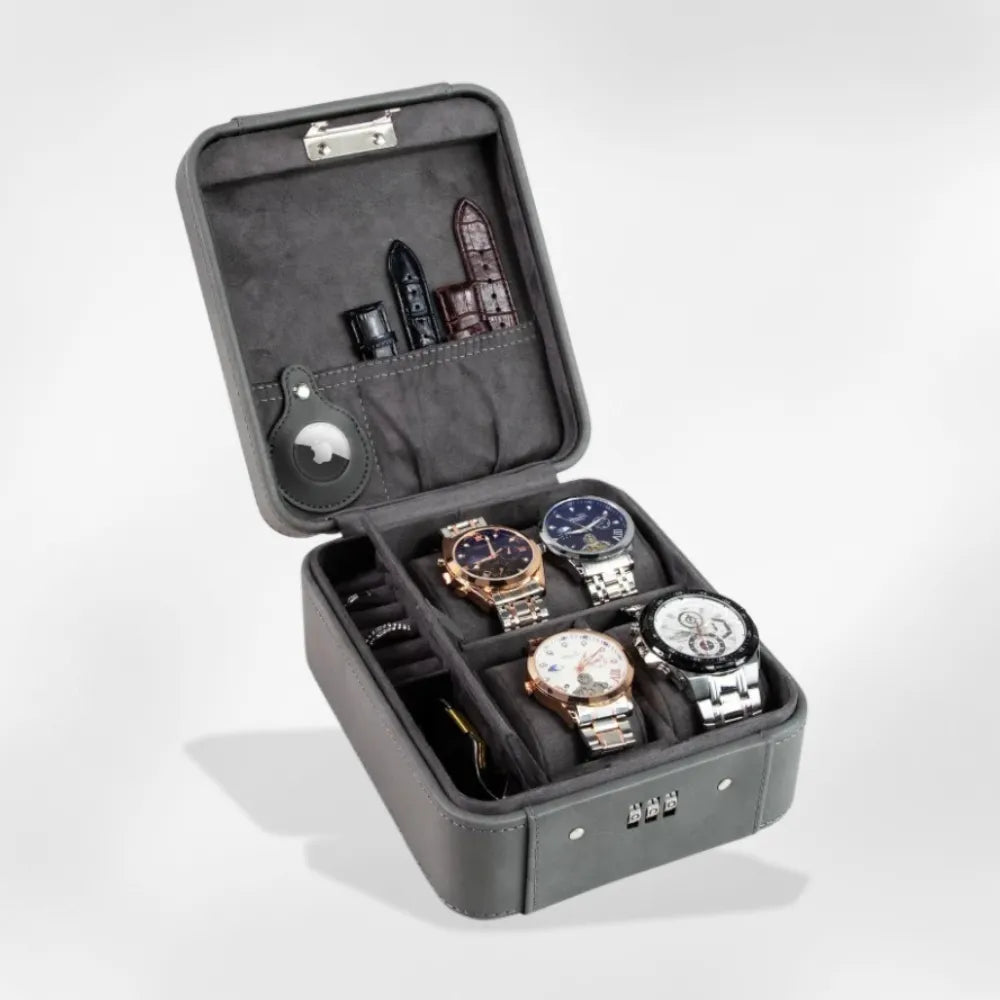 Étui Montre Cuir Homme 4 Places Voyage