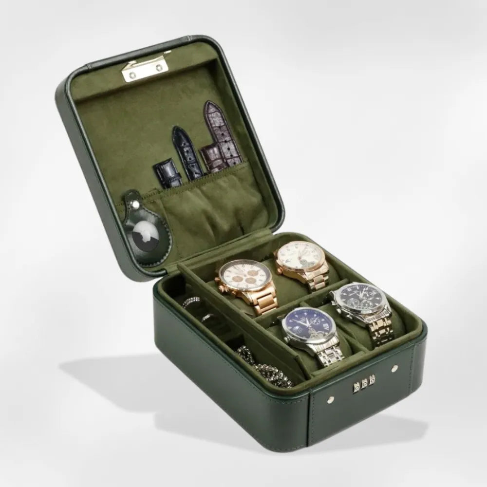 Étui Montre Cuir Homme 4 Places Voyage
