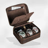 Étui Montre Cuir Marron Voyage Lunettes