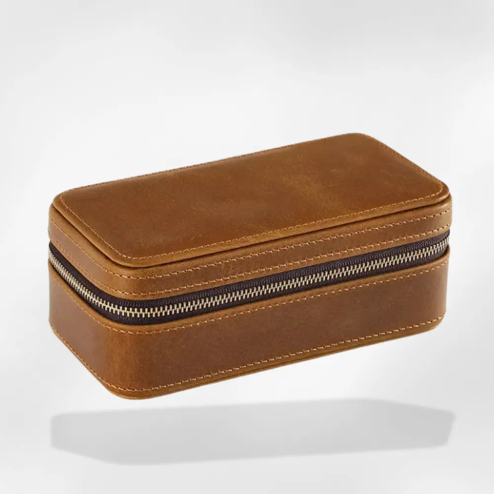 Étui Montre Cuir Homme Compact Voyage