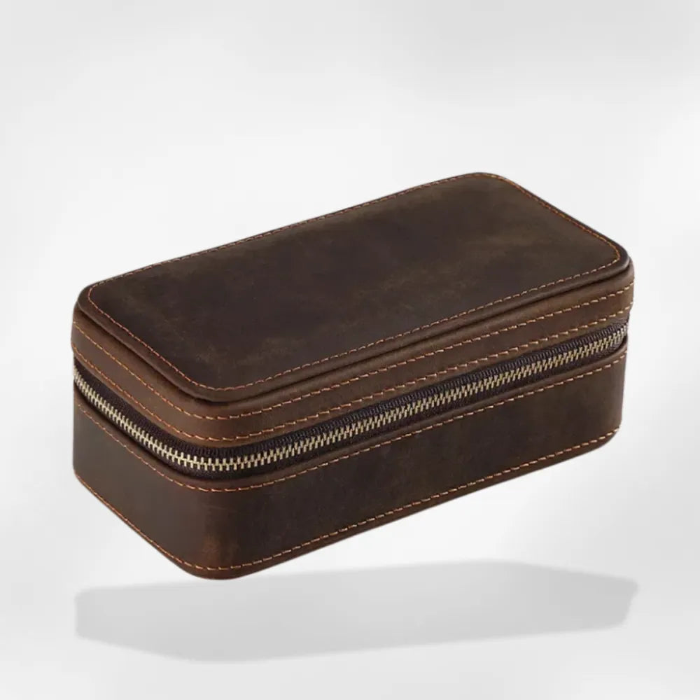 Étui Montre Cuir Homme Compact Voyage