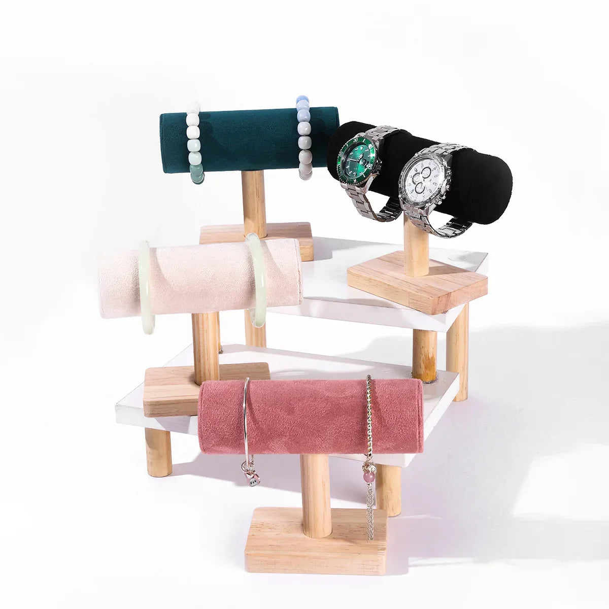 Présentoir Bracelet Montre Bois Velours