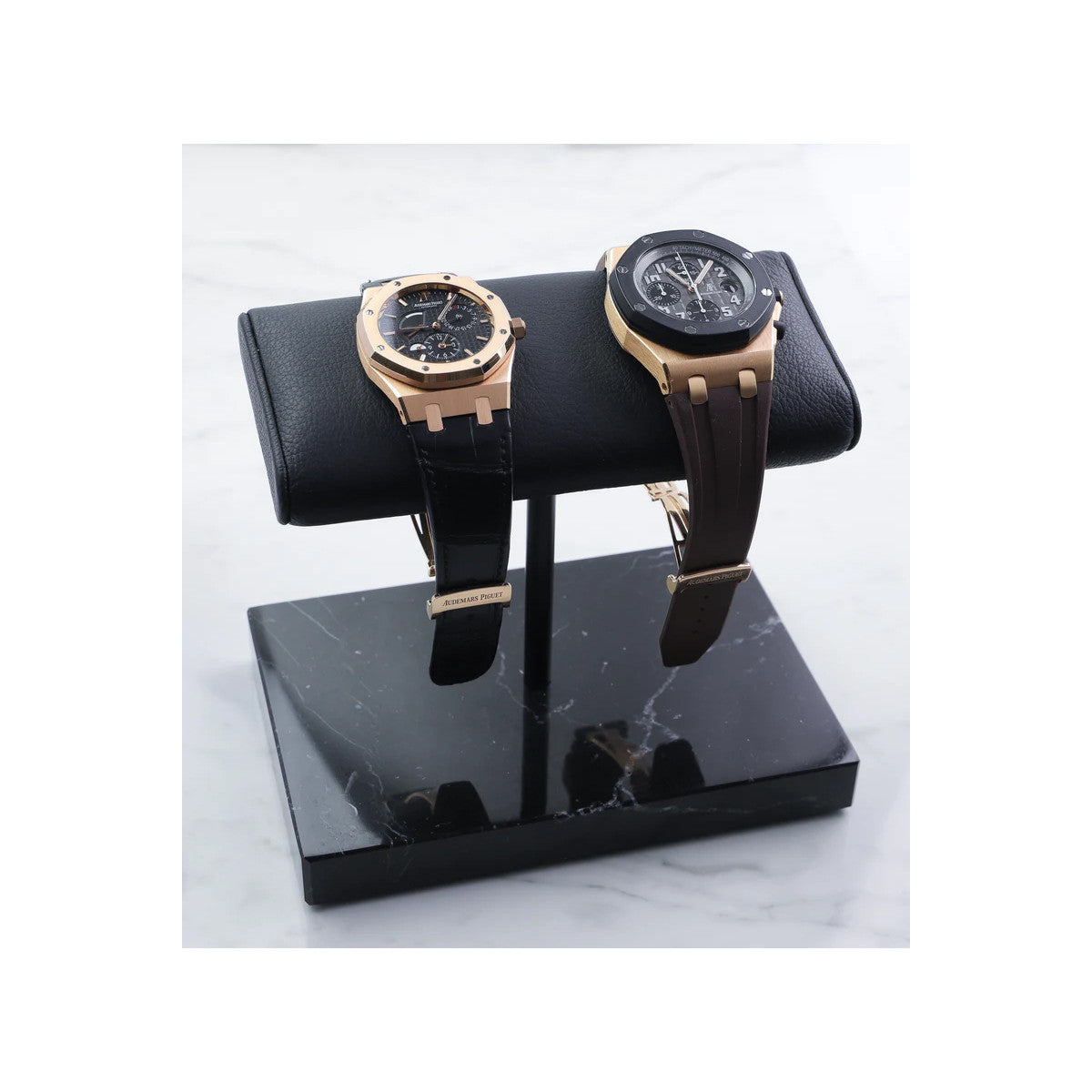 Présentoir Montre Pierre Marbre Noir Vitrine