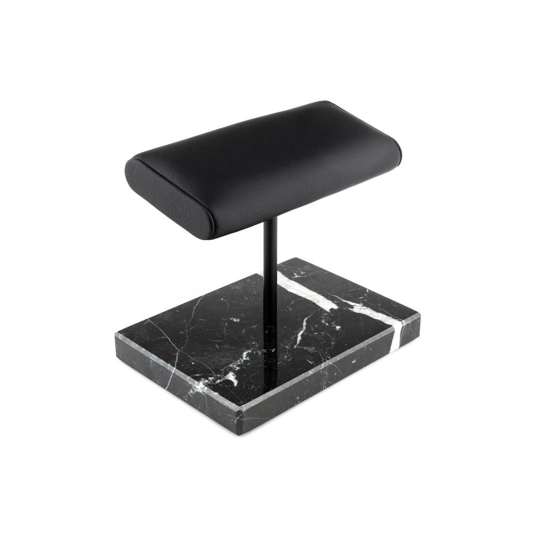 Présentoir Montre Marbre Noir Veiné Blanc, Coussin Cuir