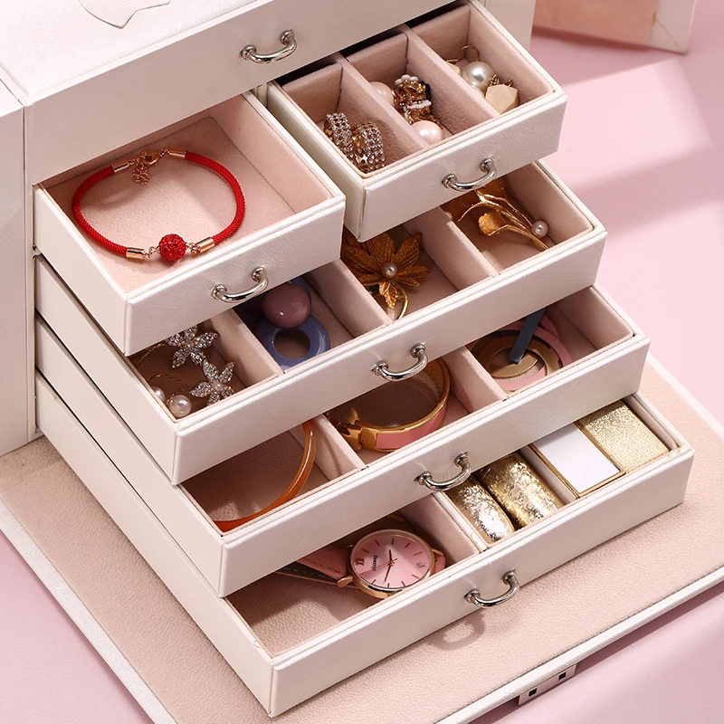 Boîte à Bijoux Velours Tiroirs Capacité Premium