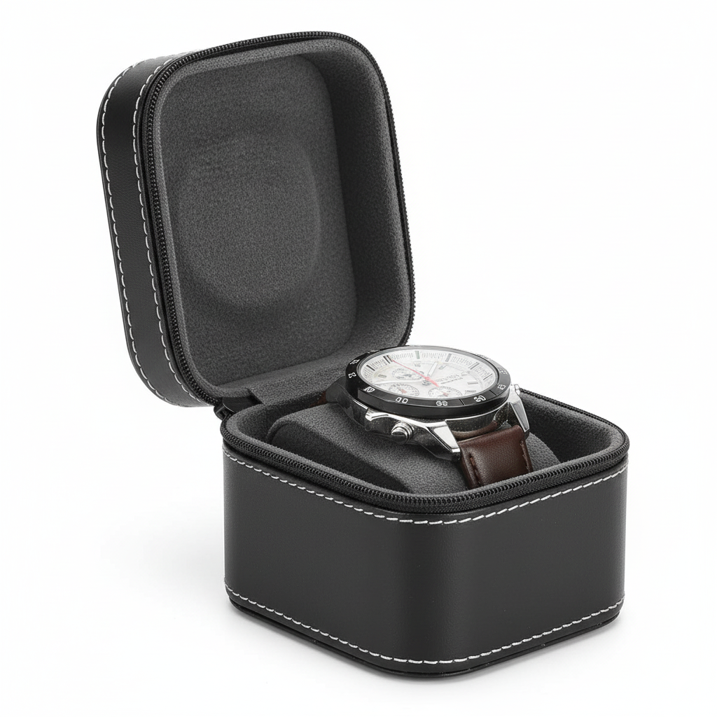 Étui Voyage Montre Cuir Carré Coussin