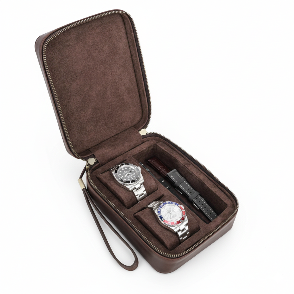 Étui Voyage Montre Cuir Rétro Multifonction