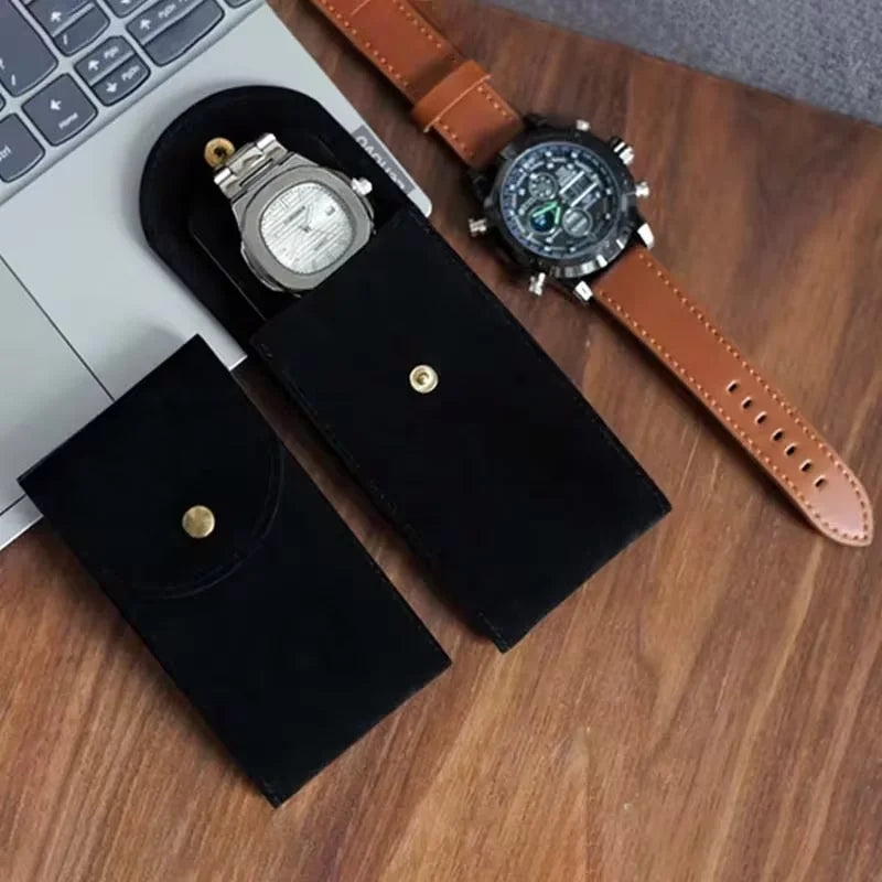 Étui Montre Coton Flanelle Voyage Souple