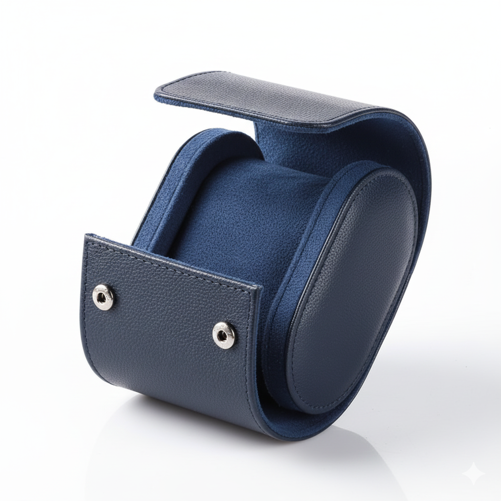 Étui Montre Cuir Vintage Bleu 1 2 3 Places