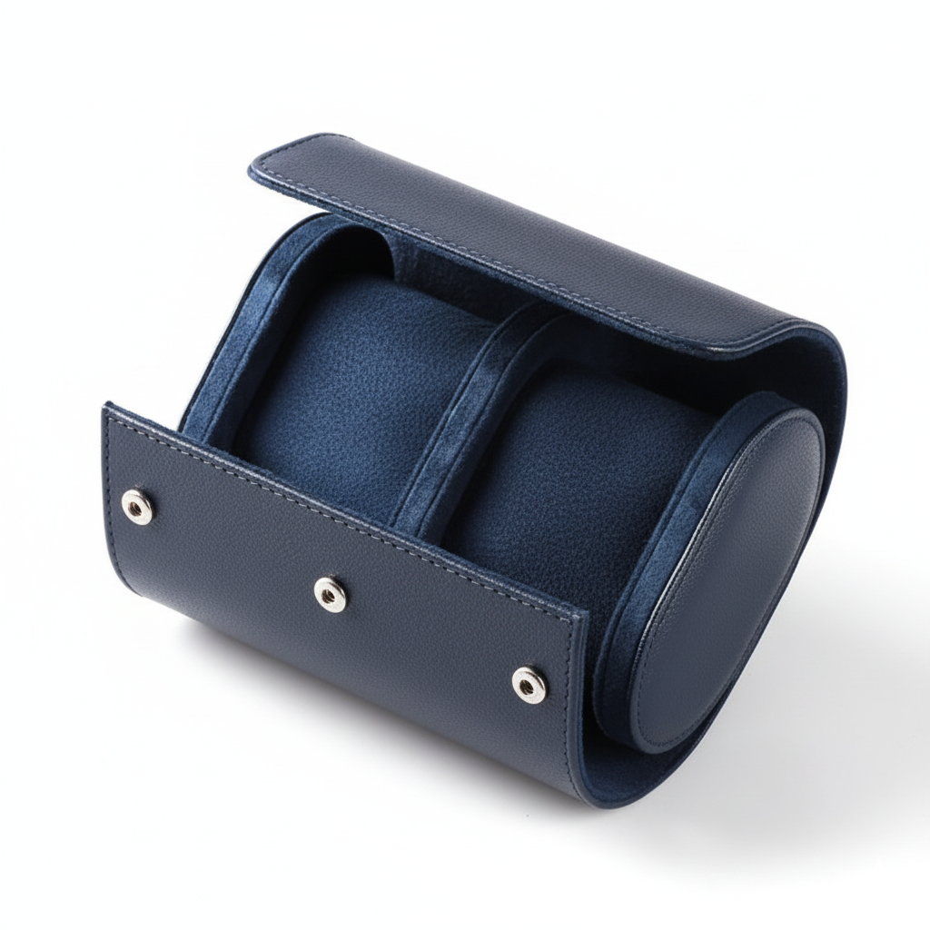 Étui Montre Cuir Vintage Bleu 1 2 3 Places
